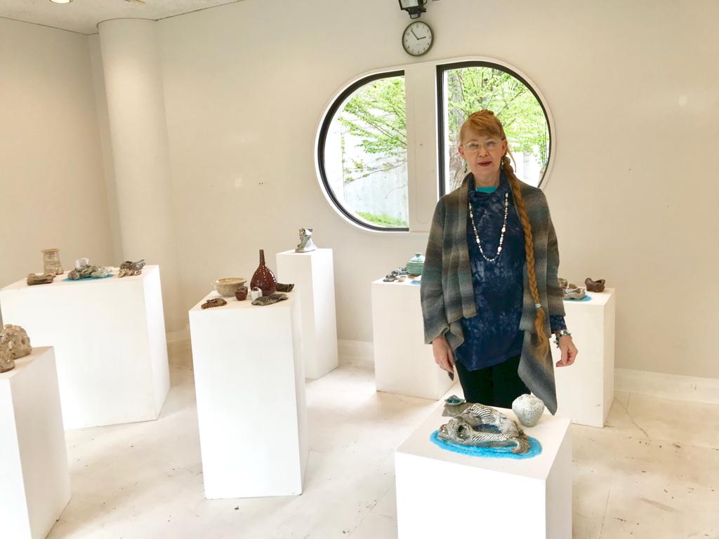 Martie Geiger-Ho at the Shigaraki ceramic studio artist residency in Japan.