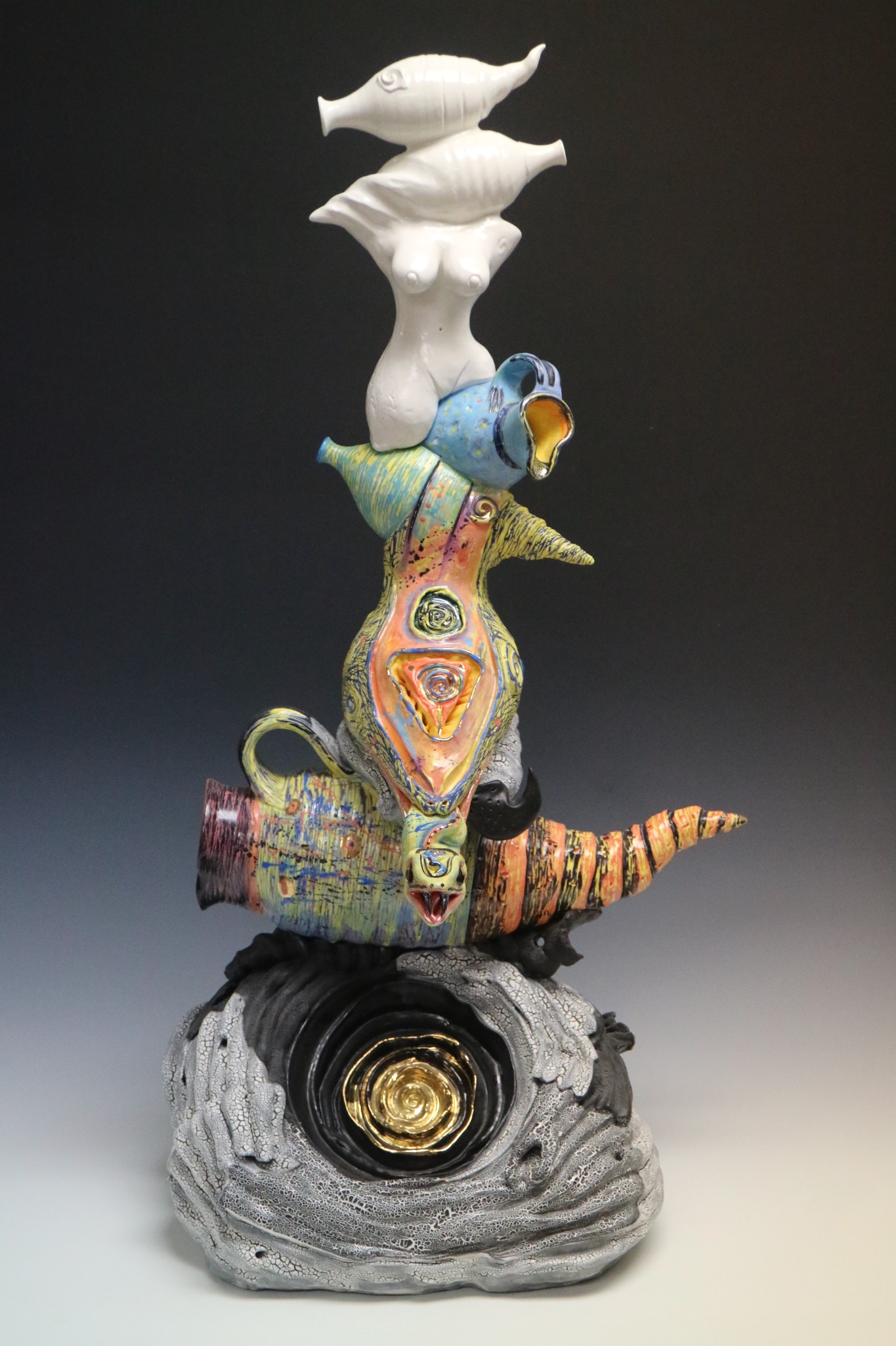 Kiln Guardian with Cornucopian Vessel