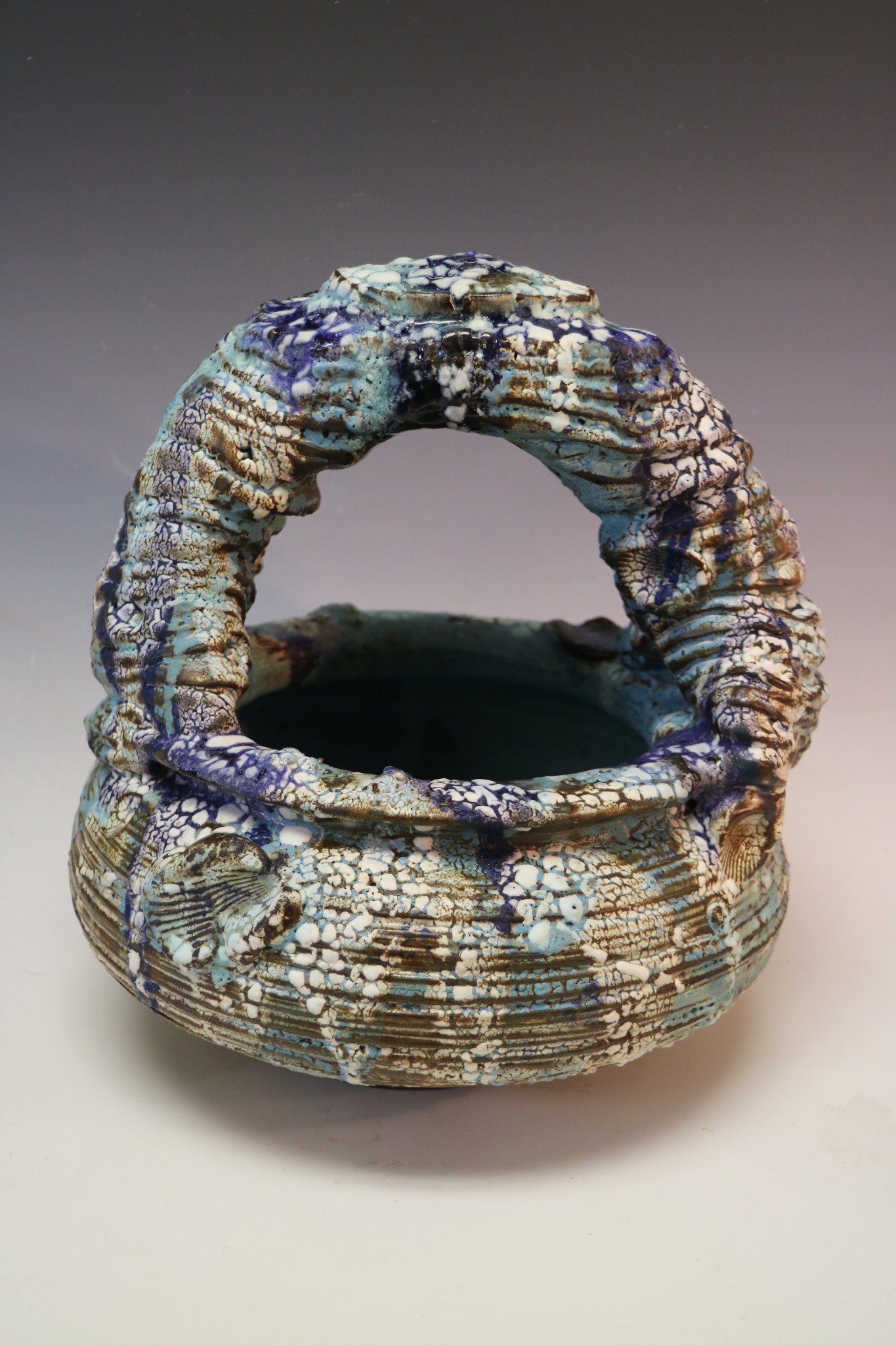 Turquoise Island Pot with Handle 2