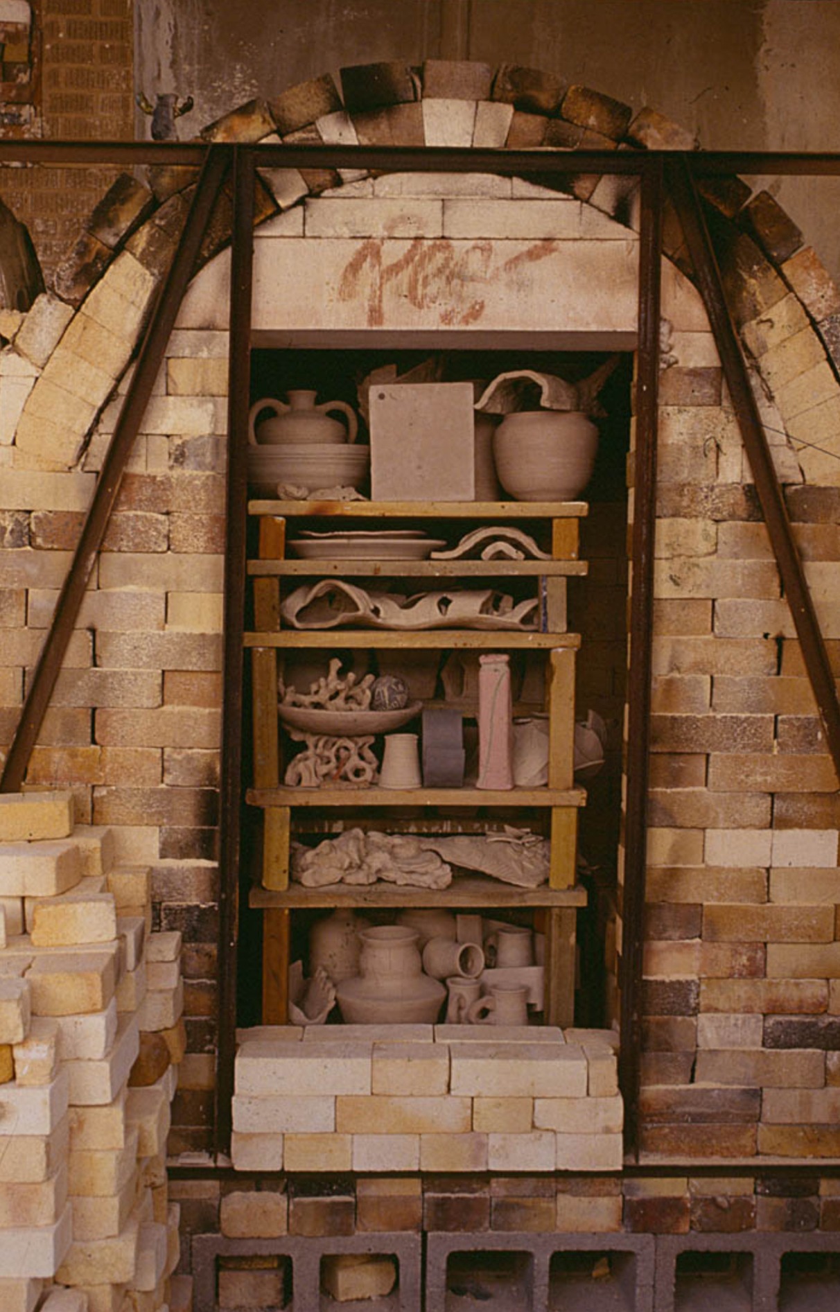 Kiln god at a ceramic kiln in the United States.